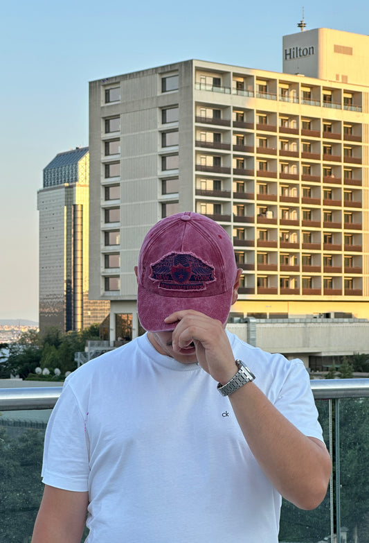 Chapelier New York Model Kırmızı Eskitme Baseball Şapka - CPL 45
